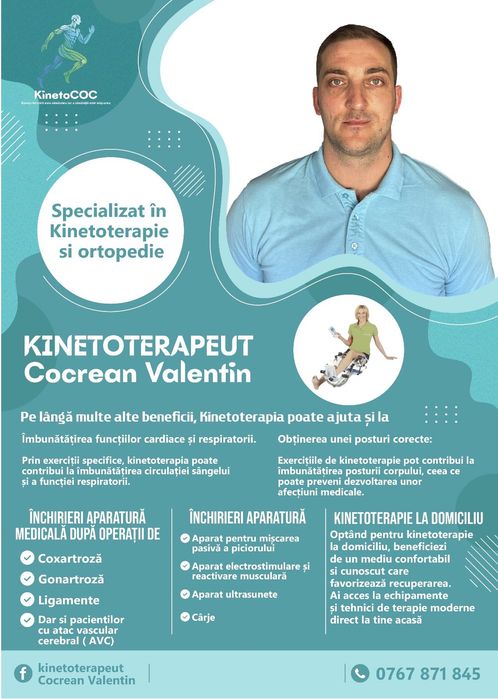 Kinetoterapie /masaj la domiciliu /inchirieri aparate recuperare
