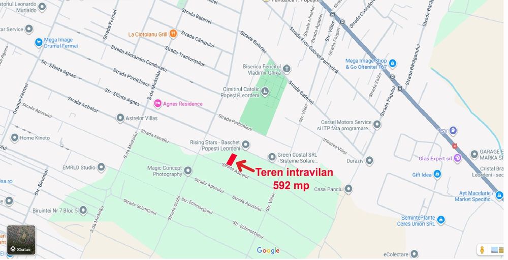 Teren intravilan de vânzare str Astrelor-  Popesti Leordeni