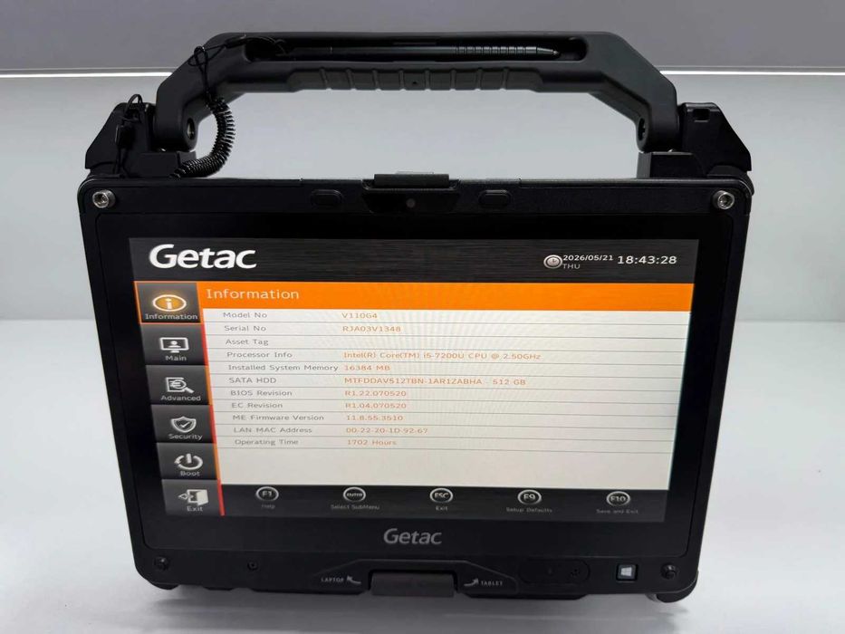 Laptop SH GETAC v110 G4 Fully Rugged i5-7200U SSD 512Gb 16GB Ram Touchscreen