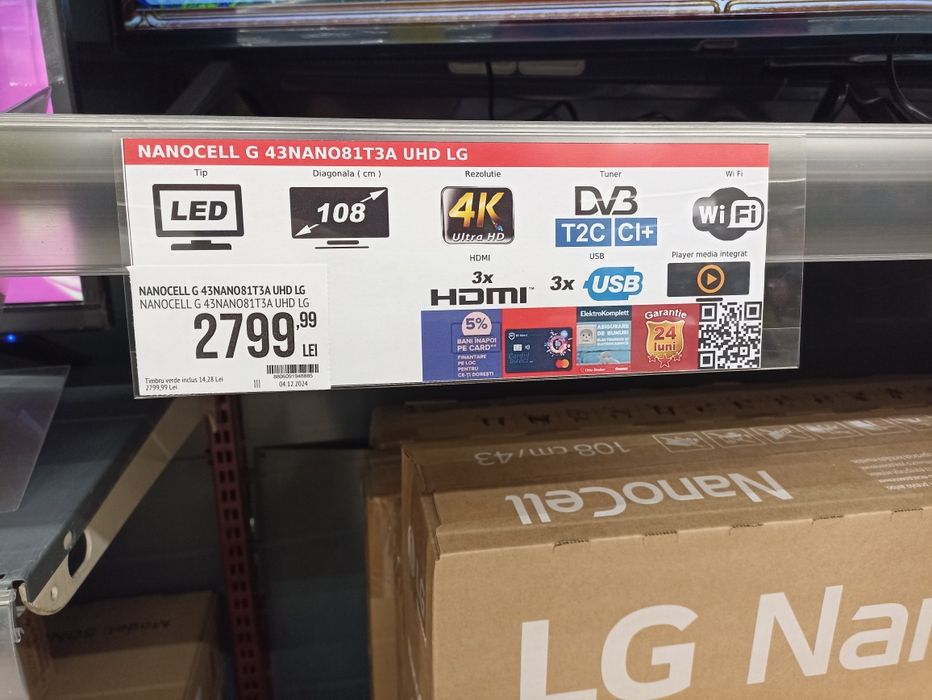 Smart TV LG-43NANO75, UHD(4K), NOU,