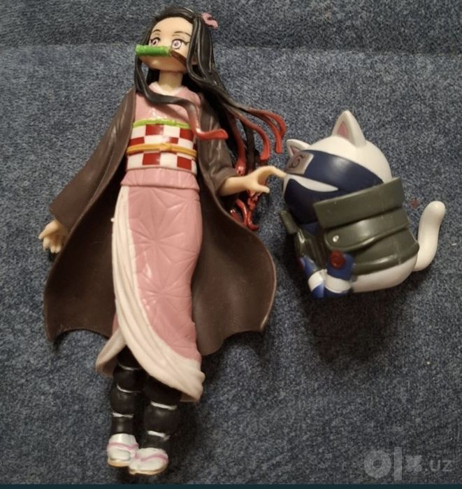 Фигурки Nezuko Kamado и Kakashi Hatake ввиде котика