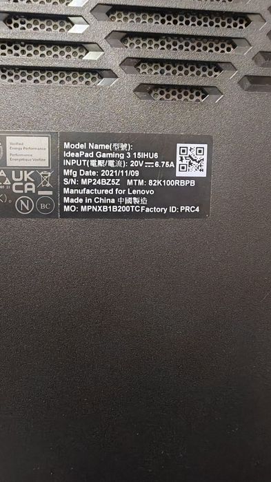 Laptop Lenovo IdeaPad Gaming 3 15IHU6