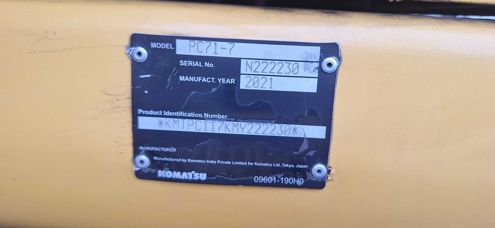 Vand/schimb excavator Komats'u   7t   2021