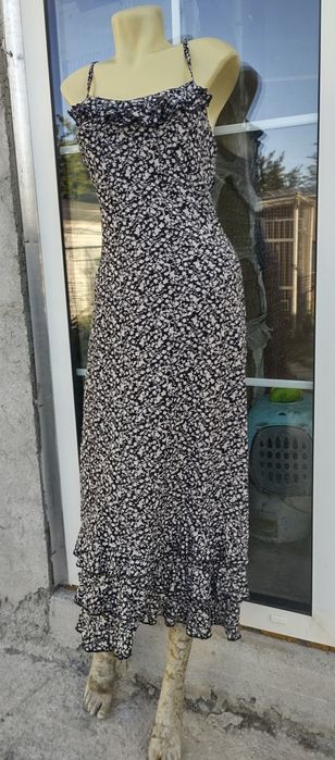 Rochie lunga volane si flori jersey Reserved L