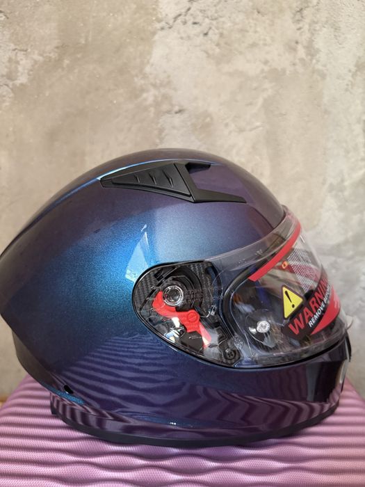 Casca moto Black Atom Albastru Cameleon