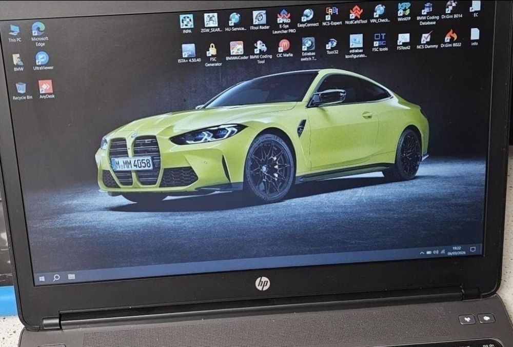 Laptop diagnoza codari Bmw Ista Esys + interfata k+dcan &  Enet