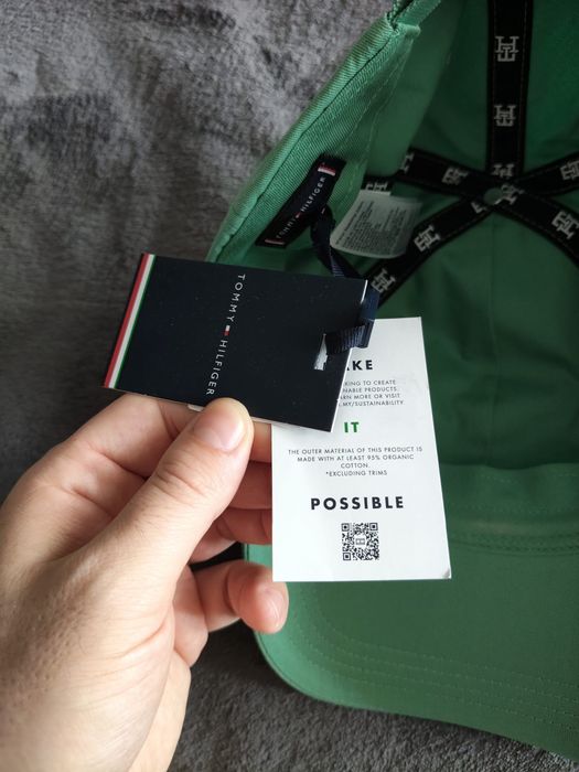 Tommy Hilfiger monogram cap sapca unisex verde cu initiale logo brodate marime OS noua originala