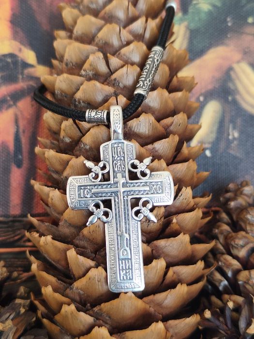 Промо!!! Сребърен Кръст с Две Лица