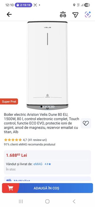 Boiler electric Ariston