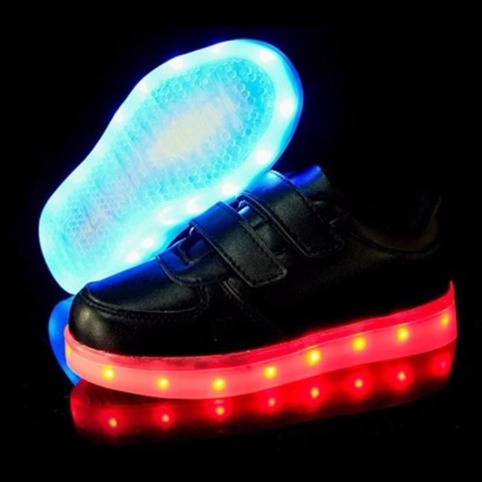 Adidasi cu Luminite / Leduri negri pentru copii