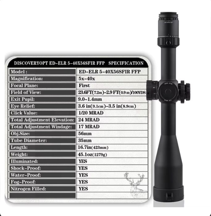 Оптика Discovery ED-ELR 5-40x56SFIR FFP