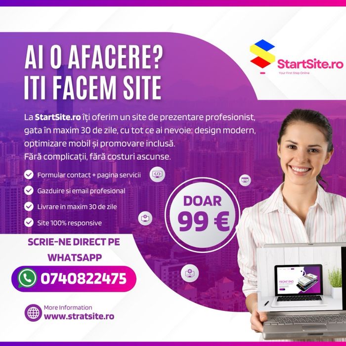 Site de prezentare sau magazin online la super preț! De la 99€!