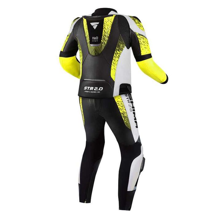 Кожен мото екип SHIMA STR 2.0 RED-FLUO,,2ч.гърбица протектори,гърбица
