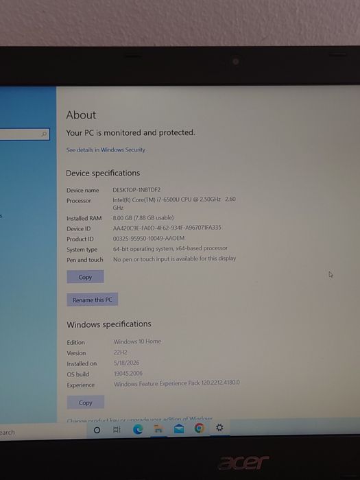 Acer Gaming• procesor i7• SSD 256• Nvidia•