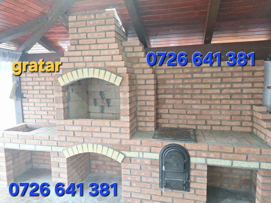 Gratar rustic de cărămidă plita țărănească cuptor de pâine afumături m