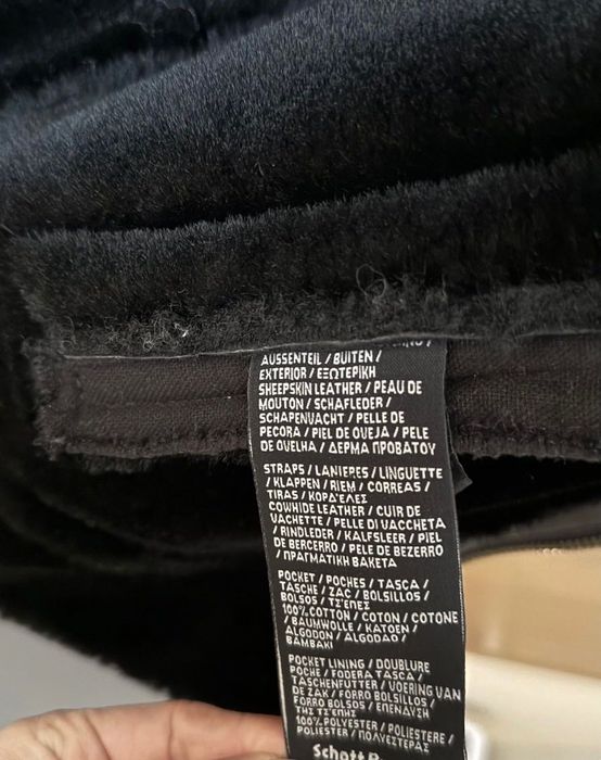 Schott NYC M кожено яке от овча кожа с естествена кожа – черно