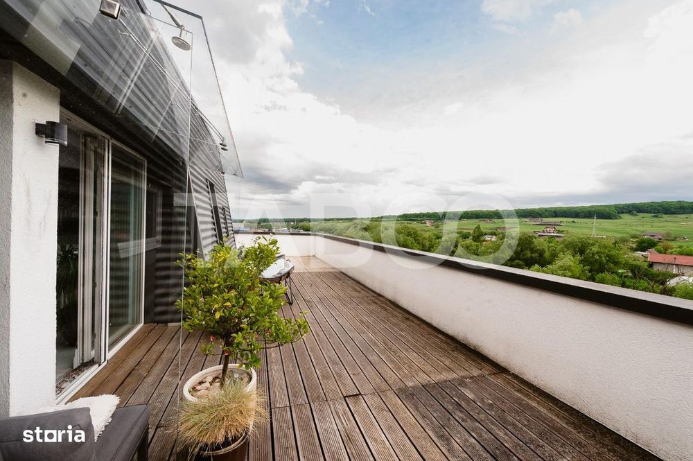 Penthouse 90 mp utili 3 camere 118 mp terasa 2 locuri parcare Cisnadie
