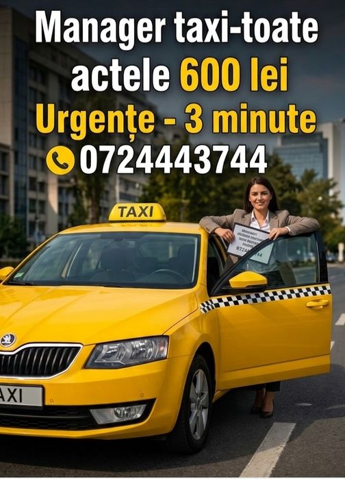 Acte Manager taxi primărie -3 minute