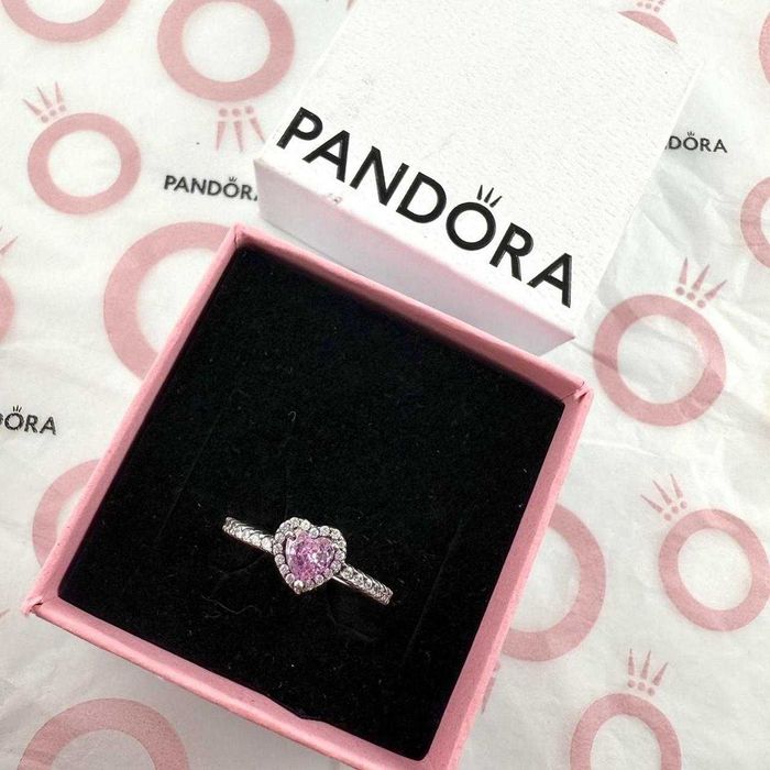 Inel Pandora Inimă Roz - Argint 925, in cutie
