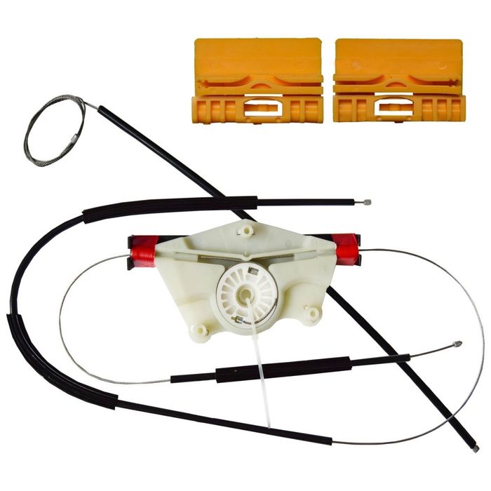 Kit reparatie Macara geam Audi A4 (B6, B7) 2000-2008, Seat Exeo (3R) 2008-2013; usa Fata partea Dreapta, cablu cu rola si suporti geam