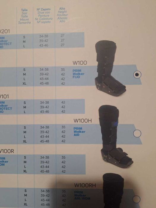 Ортеза за обездвижване   на глезен W100