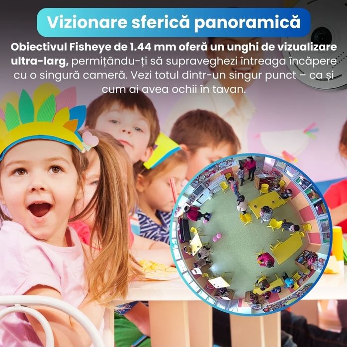 Mini camera ascunsa WiFi 360° Lentila Fisheye, Spion, Detectie Miscare