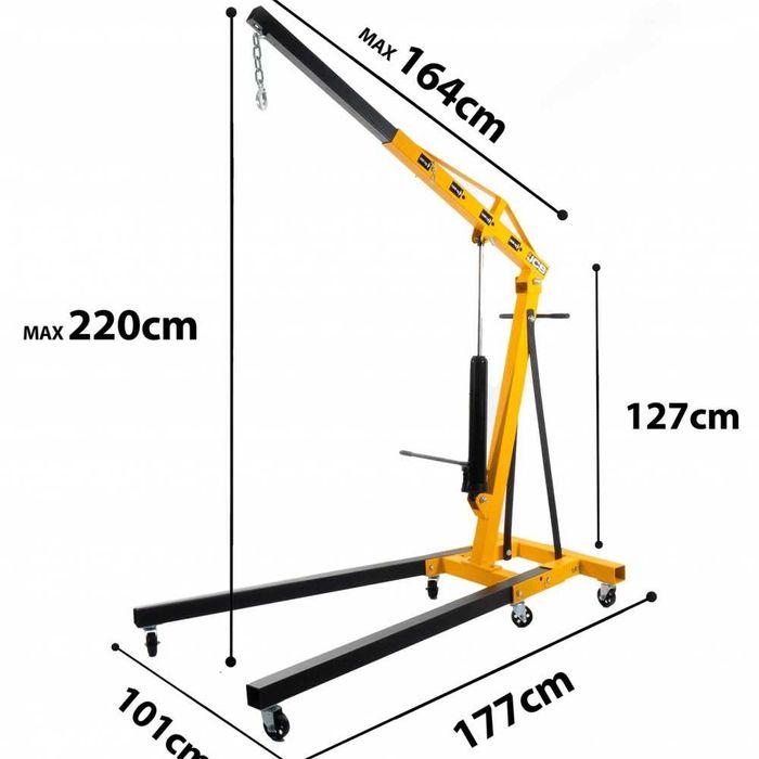 Хидравличен, сгъваем кран за двигатели тип жираф 2 тона JCB