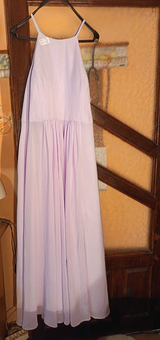 Rochie din voal cu buzunare roz