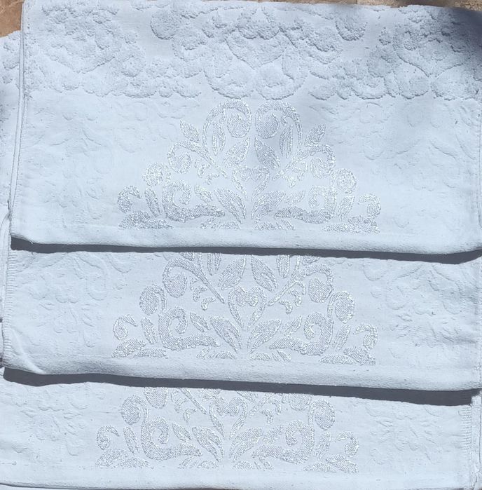 Set 3 prosoape baie 50x100 cm, albe