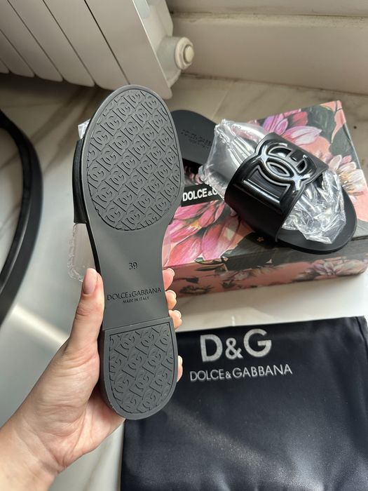 Плажни черни дамски чехли сандали Dolce and Gabbana - 39  38 номер