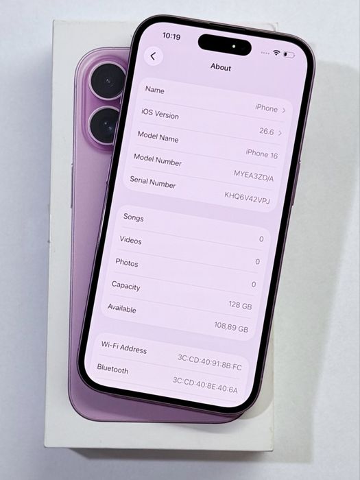 iPhone 16 Pink 92% battery