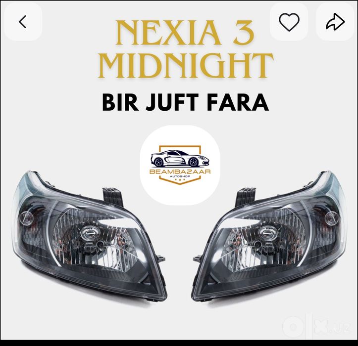 Nexia 3 midnight (qoraytirilgan) fara