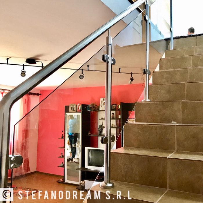 Balustrada inox fier sticla (mana curentă)