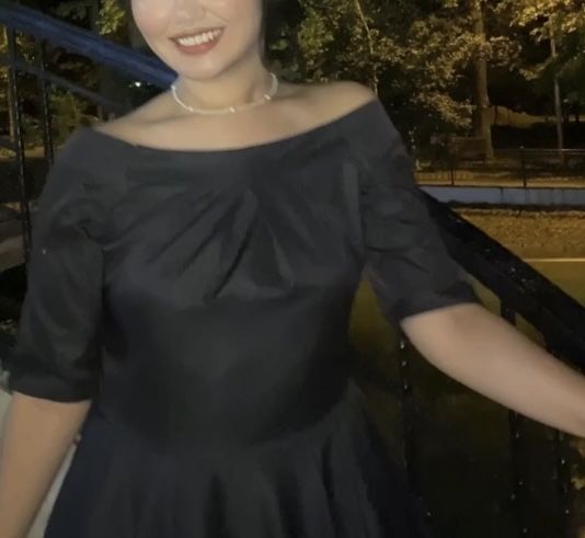 Женственное черное платье б/у