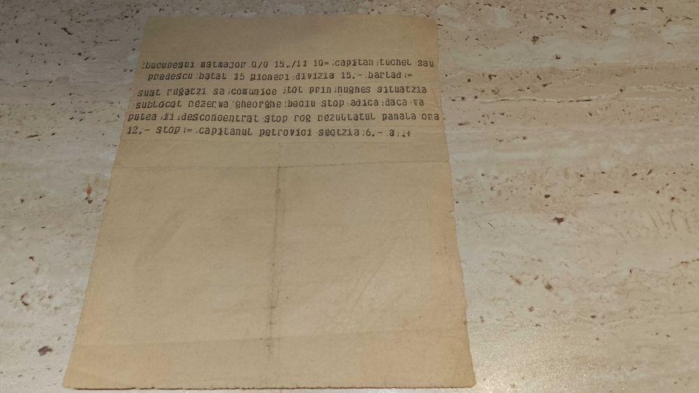 TELEGRAMA, document  WW II din 15.11.1940
