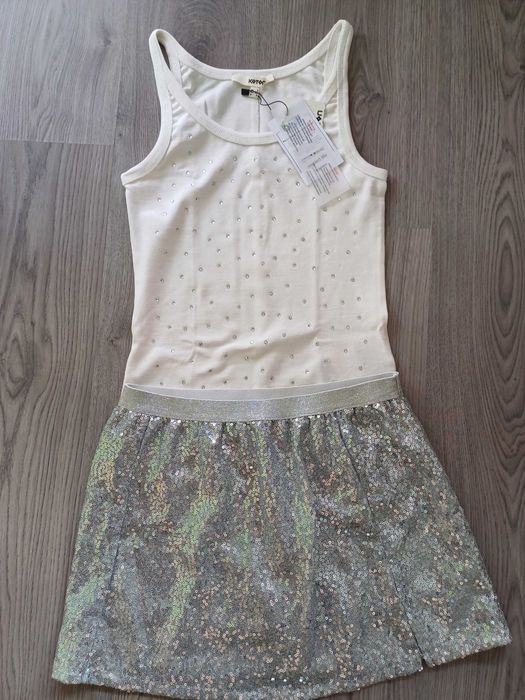 Нови пола-панталонче с пайети Koton + потниче Koton за 11-12 г.