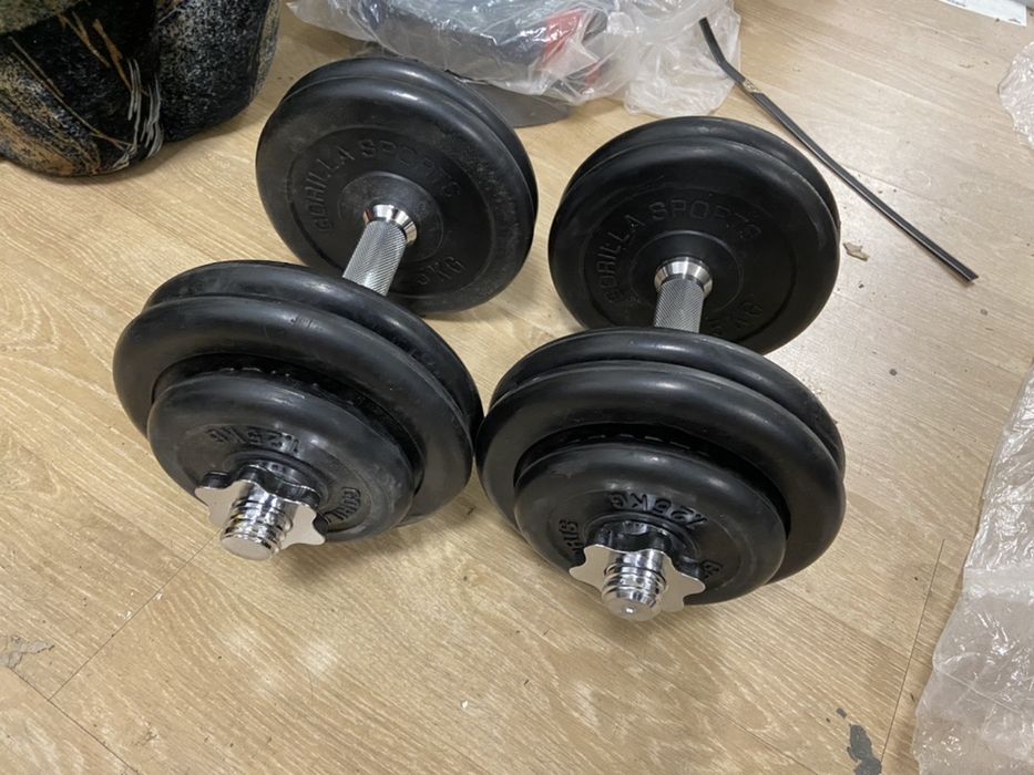 Super gantere reglabile profesionale otel cauciucat noi 15+15=30 kg