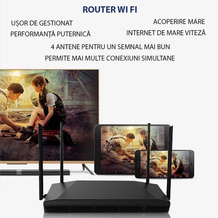Router wireless 4G, SIM CARD SLOT, 300Mbps, 4 Antene, Semnal puternic