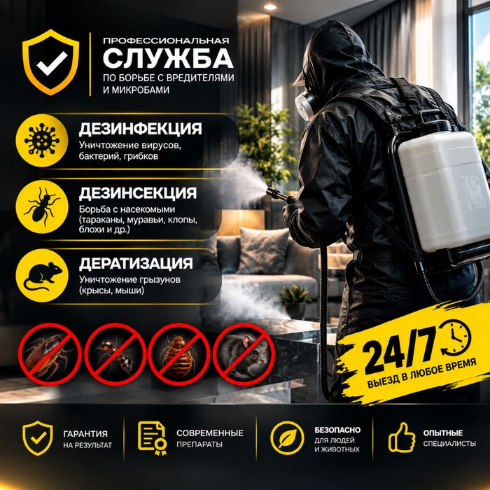 Клопы,тараканы,блохи и др. 100%Результат. Официально. Нал и без нал.