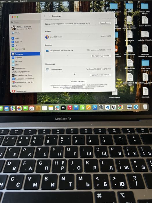 Macbook air 13    m1    2020 8 gb 256 gb