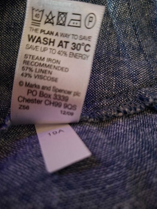 Pantaloni  eleganti/placuti de vara ,din in, masura 38/40 Marks&Spencer
