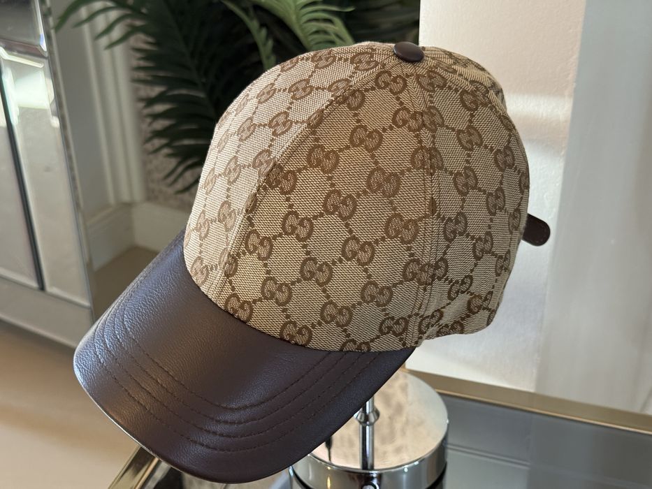 Șapcă Gucci originală cu detalii din piele – Monogram GG