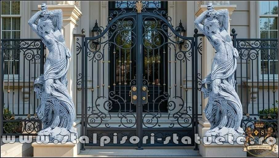 Statuetă fata erotică, gri patinat, model S26.