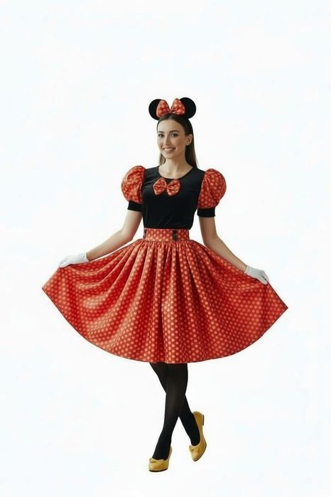 Costum rochie  Minnie mouse femei,carnaval animatori made în România