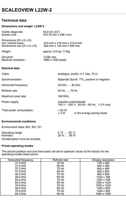 LCD 22' 16:10 Monitor