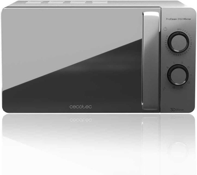 Микровълнова фурна Cecotec ProClean 3160 с огледало, 20л, 700W, грил | 800W грил, Ready2Clean, 3DWave, 6 нива на мощност,размразяване, 30-мин. таймер