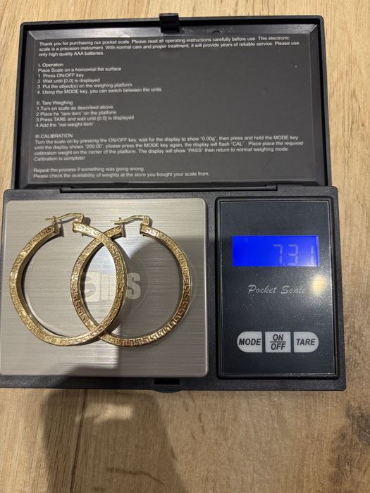 Cercei creole din aur – model grecesc 14 K