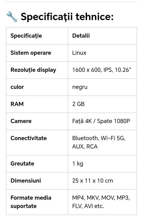 Navigație Auto Universală JRH 10.26″ Touchscreen, Wireless CarPlay/Android Auto, Cameră 4K cu camera marsarier