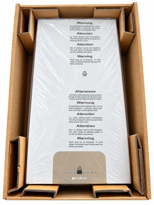 Hota decorativa FABER CUBIA HIP X A60 cm ACTIVE/WHITE GLOSS ACTIVE, inox/alb