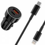 Incarcator Auto Fast Charge 20w+ Cablu Tip C